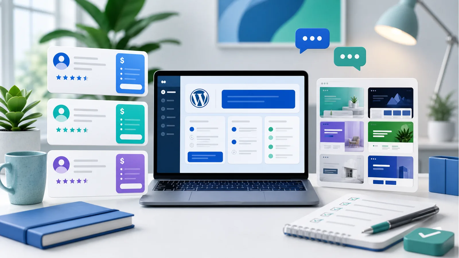 Business owner reviewing a freelance WordPress developer portfolio and project proposal