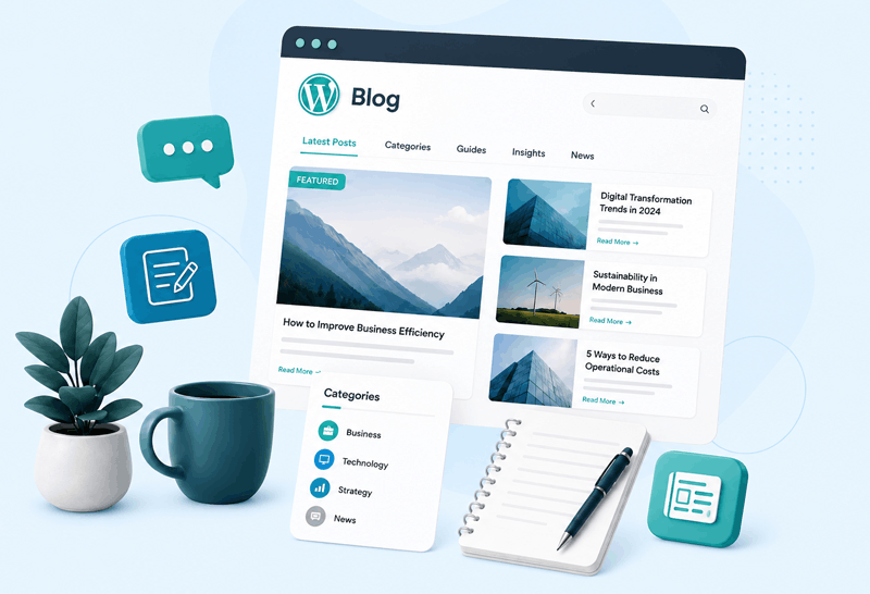 WordPress blog illustration for Elementor and website tips