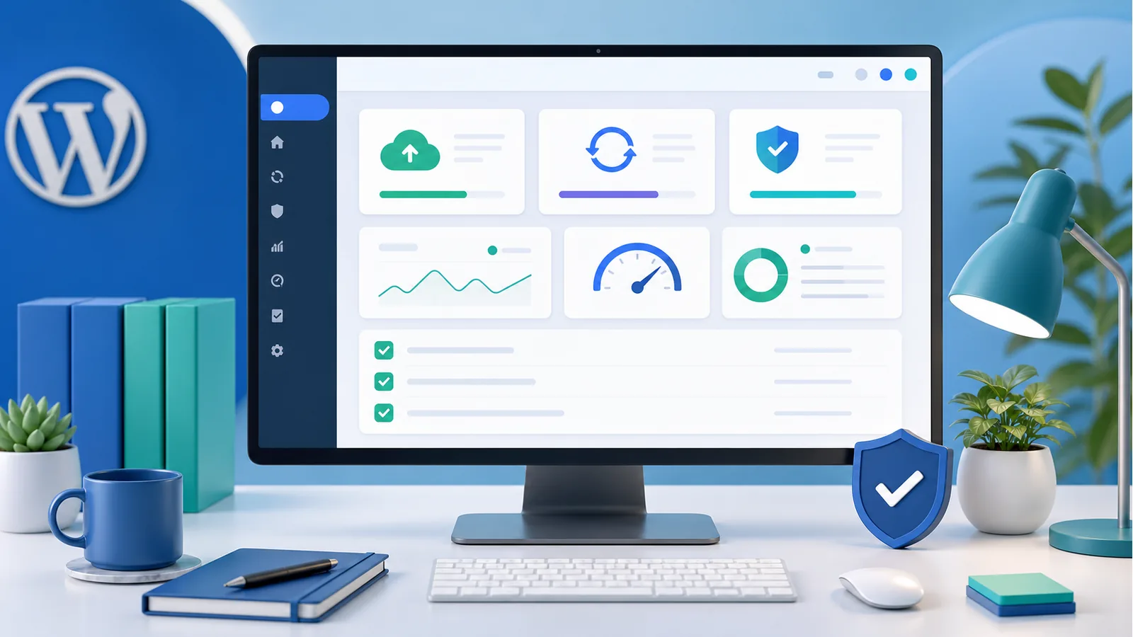 WordPress website maintenance checklist with updates backups security and performance checks