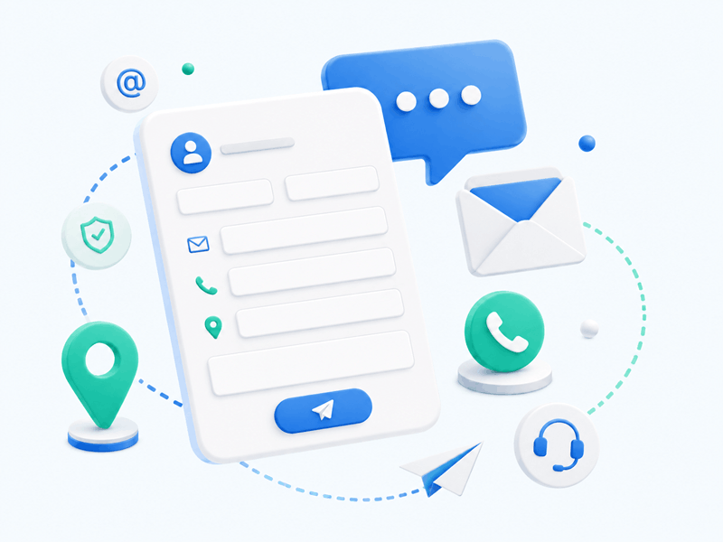 Contact form illustration for freelance WordPress and Elementor services