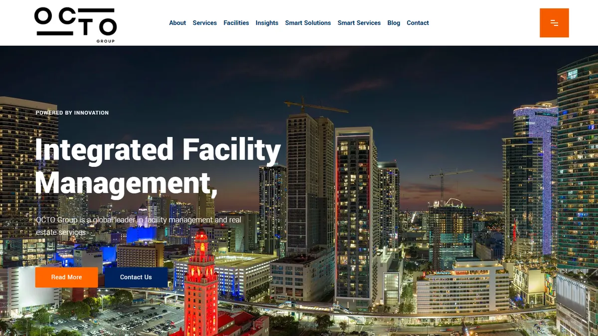 OCTO Group corporate homepage in WordPress portfolio